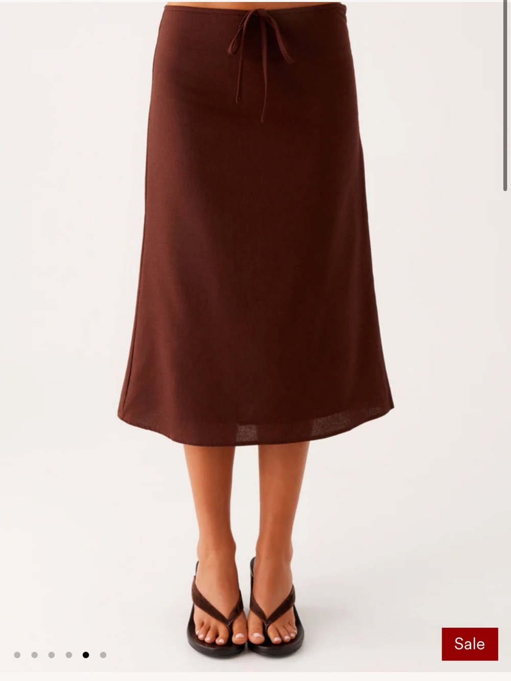 Peppermayo Brown Midi Skirt with Drawstring